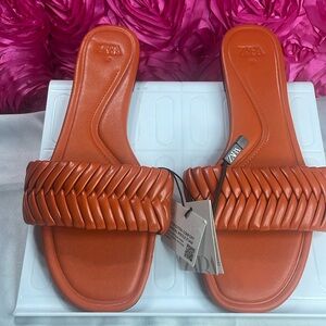 Zara slide sandal orange,size 9 (40) NEW WITHOUT TAG